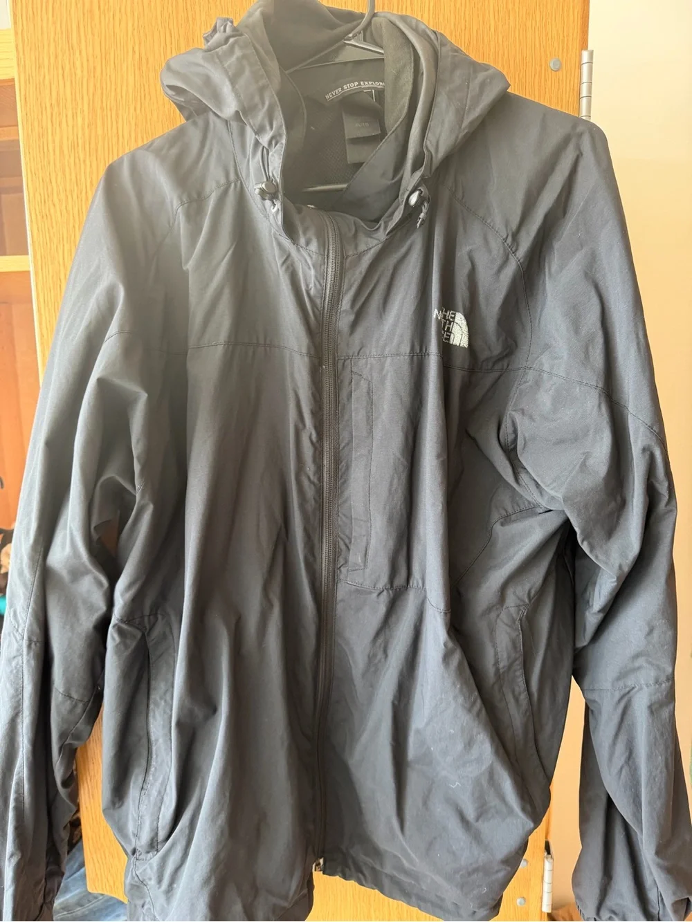 The North Face Men's Black Hooded Rain Shell Jacket